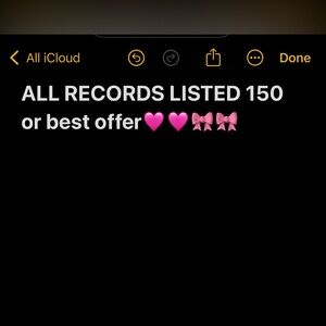 ALL RECORDS LISTED 150 OR BEST OFFER